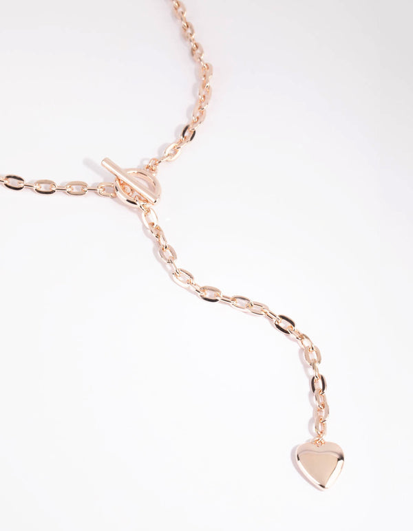 Rose Gold Fob Heart Necklace