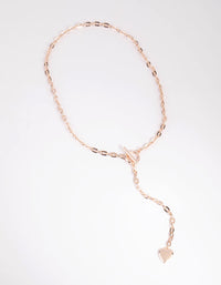 Rose Gold Fob Heart Necklace - link has visual effect only
