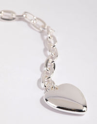 Silver Fob Heart Necklace - link has visual effect only