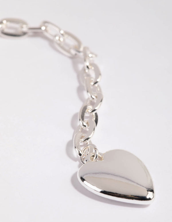 Silver Fob Heart Necklace
