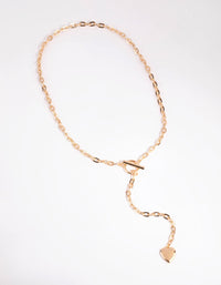 Gold Fob Heart Necklace - link has visual effect only
