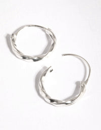 Sterling Silver Plain and Twist Hoop Earring Pack - link has visual effect only