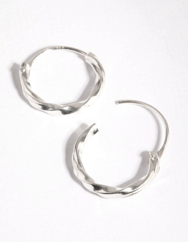 Sterling Silver Plain and Twist Hoop Earring Pack