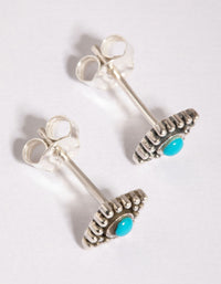 Sterling Silver Geometric Turquoise Stud Earrings - link has visual effect only