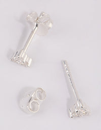 Sterling Silver Cubic Zirconia Triangular Stud Earrings - link has visual effect only