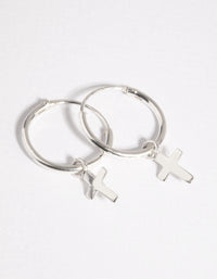 Sterling Silver Cross Stud and Hoop Earring Pack - link has visual effect only