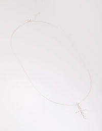 Sterling Silver Cubic Zirconia Cross Necklace - link has visual effect only