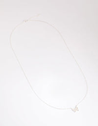 Sterling Silver Pave Butterfly Necklace - link has visual effect only