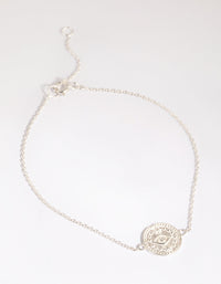 Sterling Silver Eye Stamp Coin Bracelet - link has visual effect only