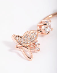 Rose Gold Surgical Steel Crystal Butterfly Belly Bar - link has visual effect only