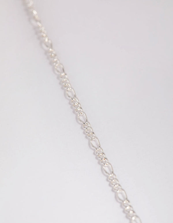 Silver Plated Medium Figaro Necklace