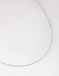 Silver Plated Short Plain Chain Necklace - link has visual effect only