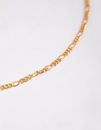 Gold Plated Short Figaro Necklace - link has visual effect only