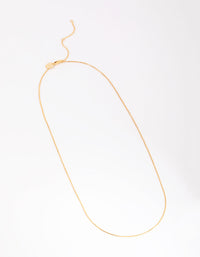 Gold Plated Long Box Chain Necklace - link has visual effect only