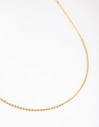 Gold Plated Long Plain Chain Necklace - link has visual effect only