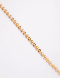 Gold Plated Long Plain Chain Necklace - link has visual effect only