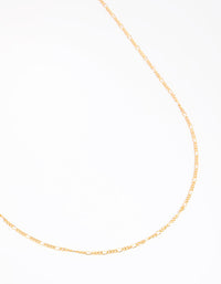 Gold Plated Long Figaro Necklace - link has visual effect only