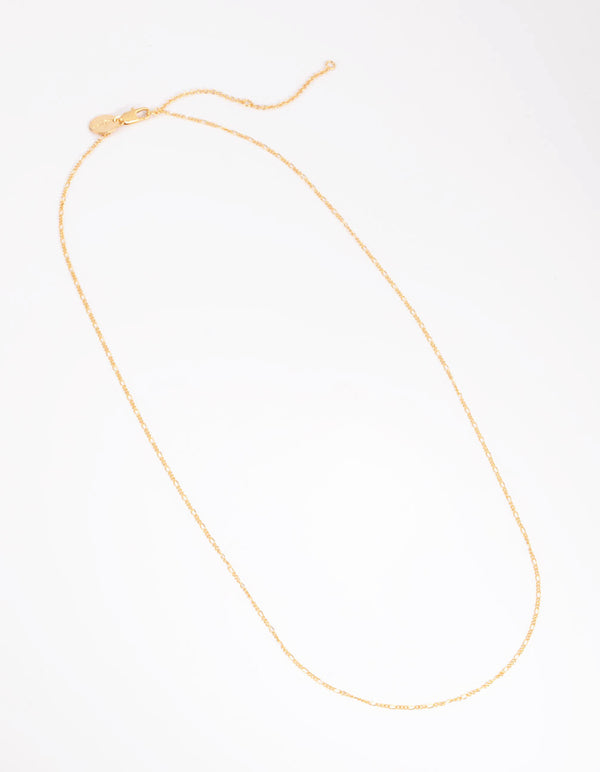Gold Plated Long Figaro Necklace