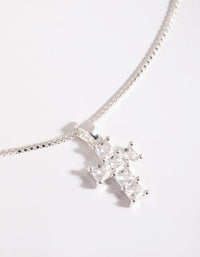 Silver Plated Cubic Zirconia Cross Charm - link has visual effect only