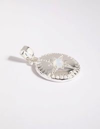 Silver Plated Moonstone Star Disc Charm - link has visual effect only