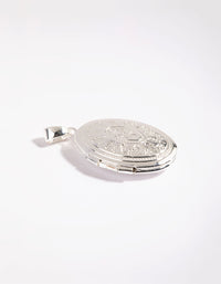 Silver Plated Etched Oval Locket Charm - link has visual effect only