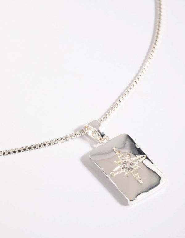 Silver Plated Cubic Zirconia Celestial Charm