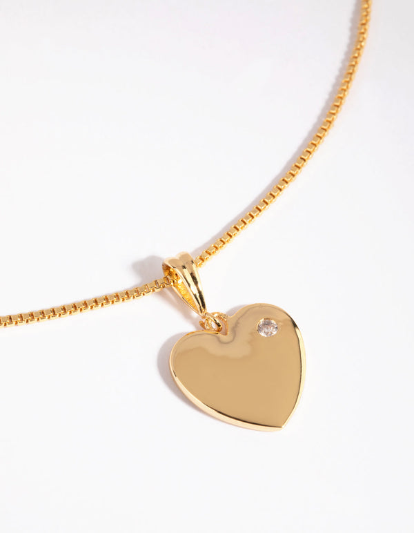 Gold Plated Diamante Heart Charm