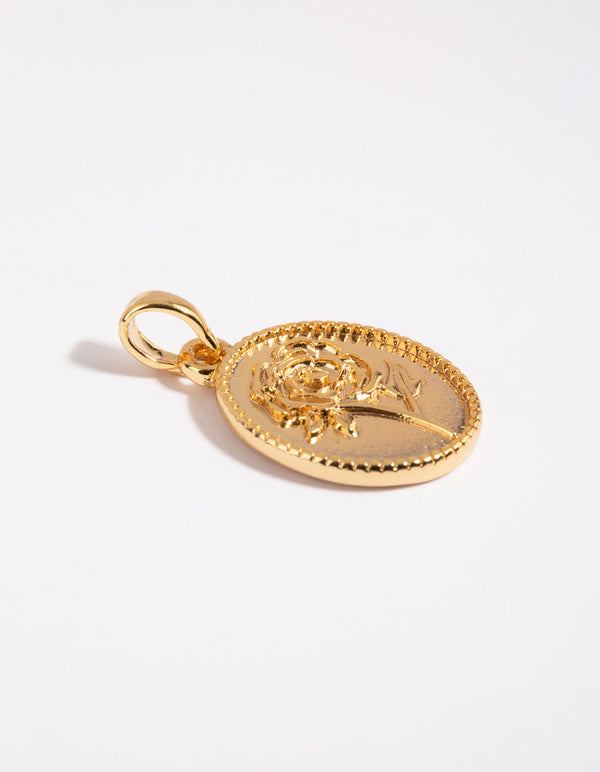 Gold Plated Vintage Flower Charm
