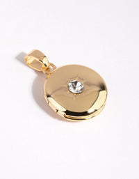 Gold Plated Diamante Locket Charm - link has visual effect only