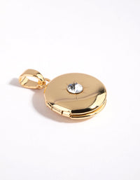Gold Plated Diamante Locket Charm - link has visual effect only