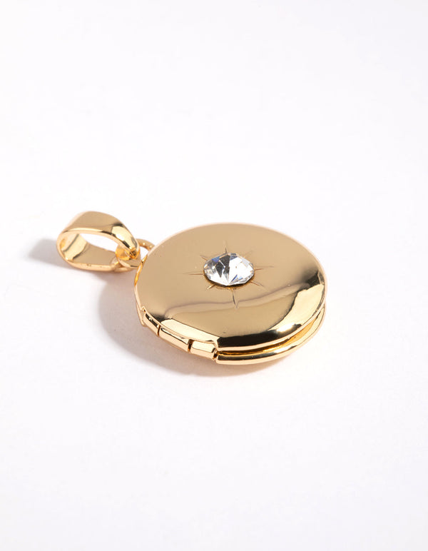 Gold Plated Diamante Locket Charm