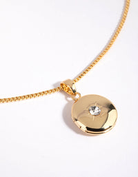 Gold Plated Diamante Locket Charm - link has visual effect only
