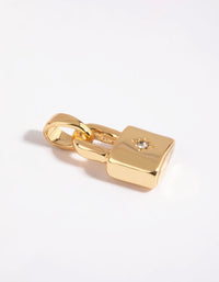 Gold Plated Padlock Charm - link has visual effect only