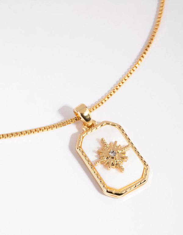 Gold Plated Shell Inlay Charm