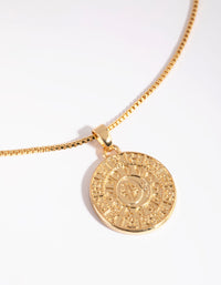 Gold Plated Aztec Coin Charm - link has visual effect only