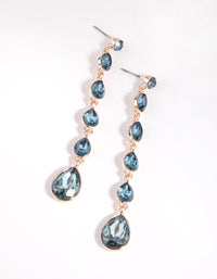 Navy Mixed Shape Drop Earrings - link has visual effect only