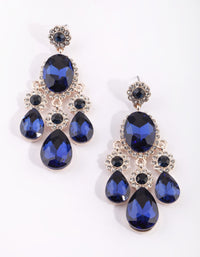 Navy Glam Teardrop Diamante Earrings - link has visual effect only