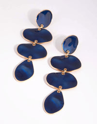 Navy Flat Disc Drop Earrings - link has visual effect only
