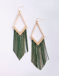 Green Diamond Cut Snake Chain Earrings - link has visual effect only