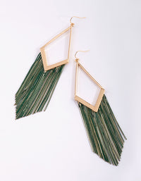 Green Diamond Cut Snake Chain Earrings - link has visual effect only