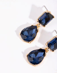 Gold Square and Teardrop Earrings - link has visual effect only