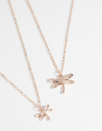Rose Gold Dragonfly Necklace Set - link has visual effect only