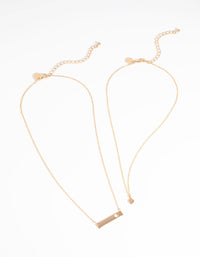 Gold Heart Necklace Set - link has visual effect only
