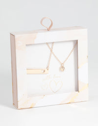 Gold Heart Necklace Set - link has visual effect only