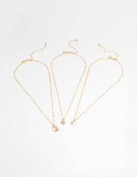 Gold Celestial Diamante Necklace Set - link has visual effect only