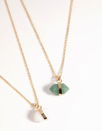 Gold  Semi-Precious Shard Necklace Set - link has visual effect only