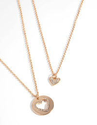 Gold Heart Necklace Set - link has visual effect only