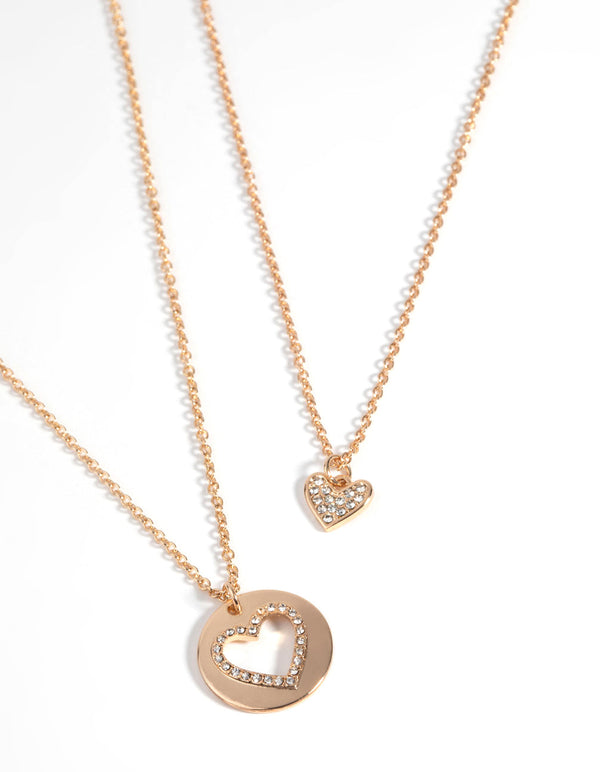 Gold Heart Necklace Set