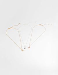 Mixed Metal Padlock Necklace Set - link has visual effect only