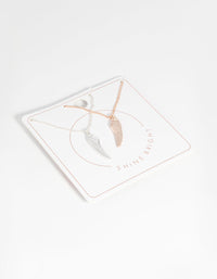 Mixed Metal Wings Necklace Set - link has visual effect only
